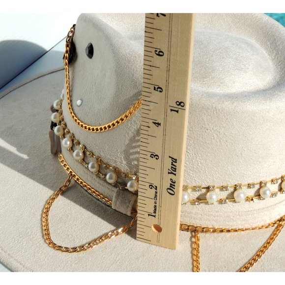 Handmade wide brim hat made in Mexico hand painted - Picture 10 of 15